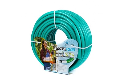 Шланг поливочный пятислойн. "ПОТОК200" 3/4" 5-ти слойный, арм,зеленый (бухта 25м) 19-25 СКИДКА 20% ВСЕМ