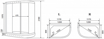 Кабина душевая Timo ECO TE0702 P R (120х80х218)
