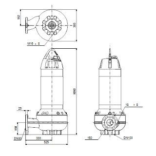 Насос канализационный SLV.80.80.170.2.52H.S.N.51D (98179850)