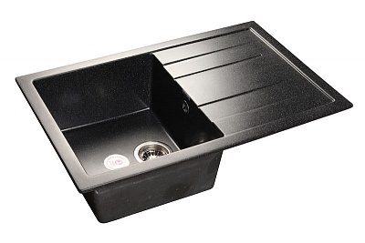 Мойка комп. GRANFEST Quadro GF- Q780L (770х495) черная с сифоном