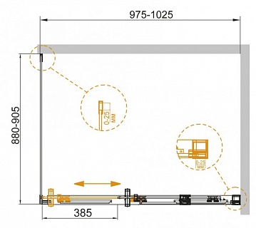 ДУШЕВОЙ УГОЛОК CEZARES DUET-SOFT-AH-1 100/90-C-Cr-L
