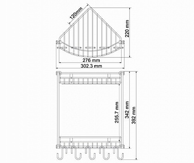 Полка металлическая двойная WasserKRAFT K-1222