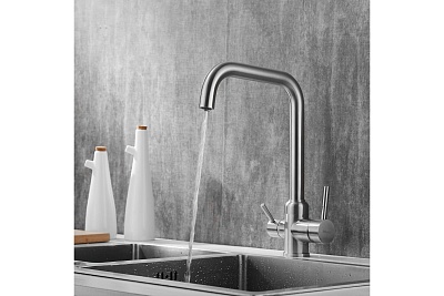 Смеситель д/кухни SHEVANIK с фильтром нерж  S268B