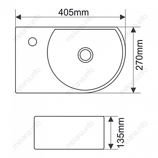 Умывальник фигурный 7954R MELANA