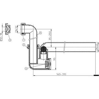 HL 136N сифон для кондиционеров с прочисткой
