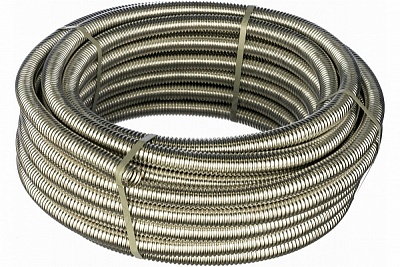 Труба  гофрир.нерж. 28 А под гайку бухта 30 м