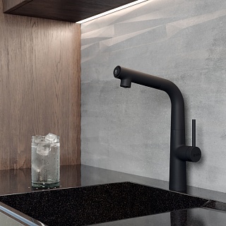 Смеситель для кухни с каналом для фильтрованной воды, черный, Pure, IDDIS, PURBLFBi05