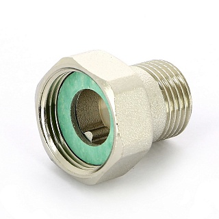 Соединение с накидной гайкой НВ 1/2х3/4" с плоской прокладкой никелированное  (624N2300) Uni-Fitt