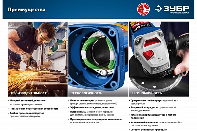 ЗУБР УШМ 125 мм, 750 Вт, компакт, серия Профессионал УШМ-П125-750 ВЫГОДА