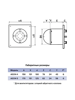 Вентилятор AEON 4С D100 с обратным клапаном (8)