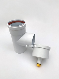 Т-образное соединение  ф80 мм с возм. слива конденсата  TR.8073 