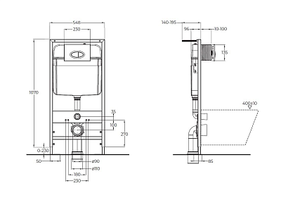 Система инсталляции д/унитаза BELBAGNO BB026 с кнопкой хром мат.BB050CR.MAT