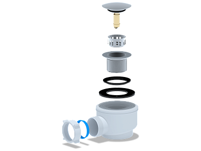 Сифон для душевого поддона 1 1/2" 50, хром, сетка Ани пласт E410C(12)