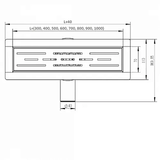 Душевой трап под плитку, поворотный 360°- 600 мм (4)  DL60A-360