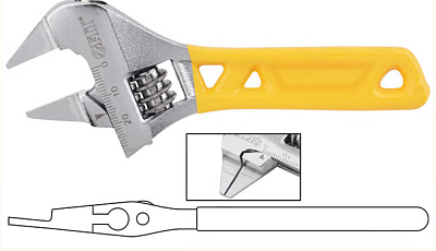 Ключ разводной FIT 120мм",24мм (70216) SlimWide Compact укороченные, узкие губки