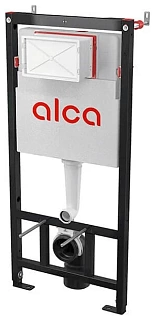 Система инсталляции д/унитаза AlcaPlast 4 в 1 (AM101/1120) с кнопкой (М678 черная матовая) КОМПЛЕКТ