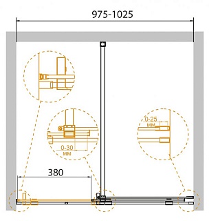 ДУШЕВАЯ ДВЕРЬ В НИШУ CEZARES STREAM-BF-1 100-C-Cr