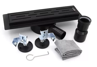 Душевой трап поворотный 360°- 800 мм с сухим затвором, черный  DL80-360-C