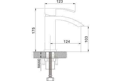 Смеситель д/раковины ROSE оружейная сталь R1501T