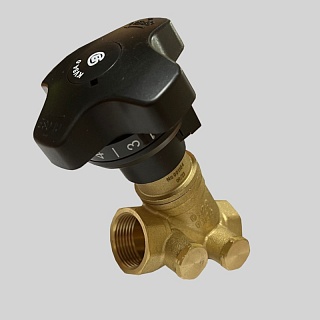 Клапан балансировочный ручной латунь Ду 15 G1/2" Ру16 Тмакс=120 оС ВР Kvs=2.94м3/ч без ниппелей Benarmo (022-7451)(22)