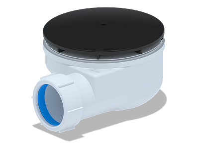 Сифон для душевого поддона 1 1/2" 90,  53 мм ЧЕРНЫЙ Ани пласт E350BL (6)