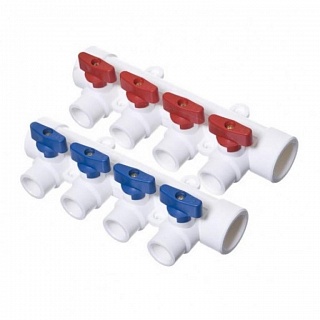 Коллектор 40*20*4 вых. (красный) белый (80) ТЕВО