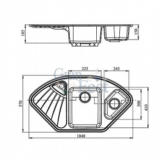 Кухонная мойка Granfest Corner GF-C1040E
