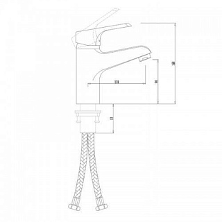 Смес д/раковины Kaiser County с гайкой ф40 бок. (55311)