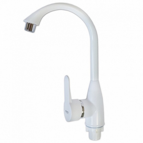 BRIMIX - Смеситель кухонный , шаровый АБС пластик белый (код: 592)