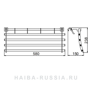 Полка для полотенца с крючками HB806
