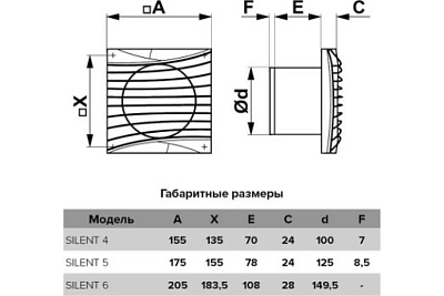 Вентилятор SILENT 5C MRH D125 с обратным клапаном 