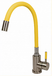 Смеситель д/кухни SOLID d35 желтый гибкий излив, нерж. гайка 3510 ARGO 43333