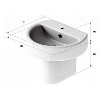 Умывальник с полупьед."SL Best-55"  (Самара) 