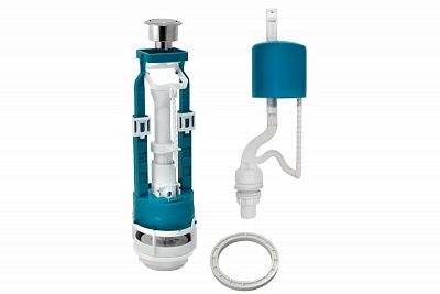 Арматура д/унитаза 1/2" нижняя подв,  кнопка хром. ИНКОЭР ( И-СБкпм-НпрНРФ-А-В Р) (2-3-2-4)(433118)