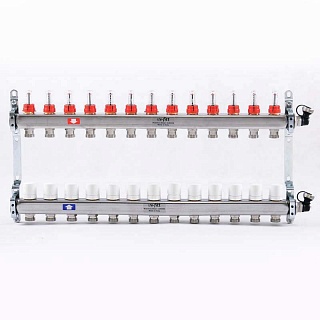 Коллектор нерж. с расходомерами 1"х3/4" на  13 выходов (450I4313) Uni-Fitt 