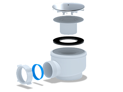 Сифон для душевого поддона 1 1/2" 60, хром, Ани пласт E510C(12)
