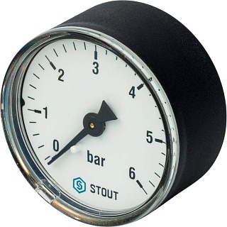 Манометр 0...6 bar, Dn50 1/4" аксиал. (SIM-0009-500608) STOUT