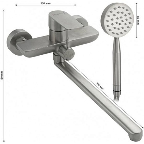 MAGNUS Смеситель д/ванны, нерж. ст 304. код: 9441