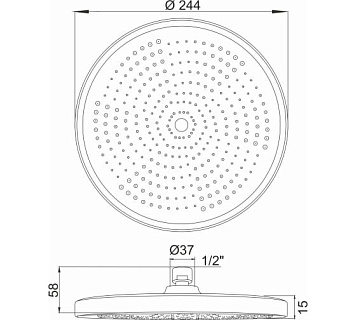 Верхний душ ARGO EDDY 245мм пластик, хром  44220