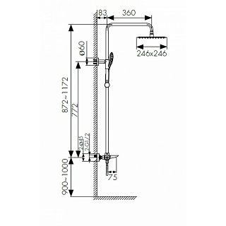 Душ. система KAISER Cezar  душевая система  с термостатом  (05282)