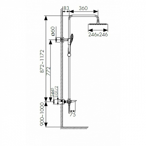 Душ. система KAISER Cezar  душевая система  с термостатом  (05282)