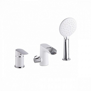 Смеситель на борт ванны на 3 отверстия с керамическим дивертором, каскадный излив, Cloud, IDDIS, CLOSB3Ki07