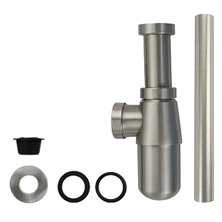 Сифон MAGNUS на раковину, мойку АНТИВАНДАЛЬНЫЙ, из нержавеющей стали (8725/ 8730)