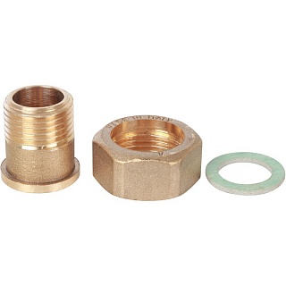 Штуцер с накидной гайкой под плоскую прокладку G 1/2M-G3/4RN (SVM-0071-001520) STOUT