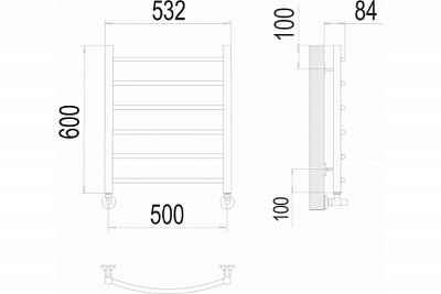 Полотенцесушитель 500х600 П6 "Классик" TERMINUS 