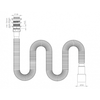 Сифон-гофра 1 1/4"х40/50, с механизмом click-cluck GCC120-1 ZEGOR