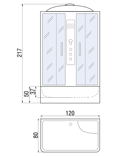 Душевая кабина SENA 120/80/50 TH