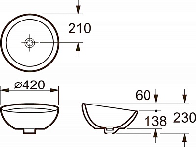 Умывальник ROCA BOL  420*420 327876000