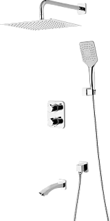 Душевая система "Yeti" (LM7842C) с термостатом, встраиваемый с 2-мя лейками+излив  LEMARK 