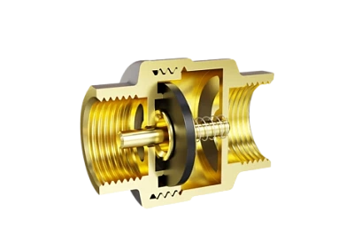 Клапан обратный 1/2" пружинный латунный шток LD Pride 58.15. Ру 40. В-В (24)